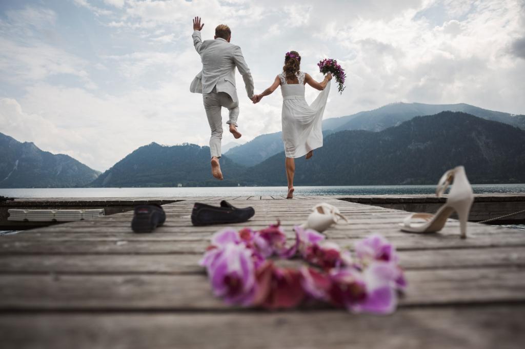 Hochzeit Karin und Dominik Paarfotos in Unterach am Attersee