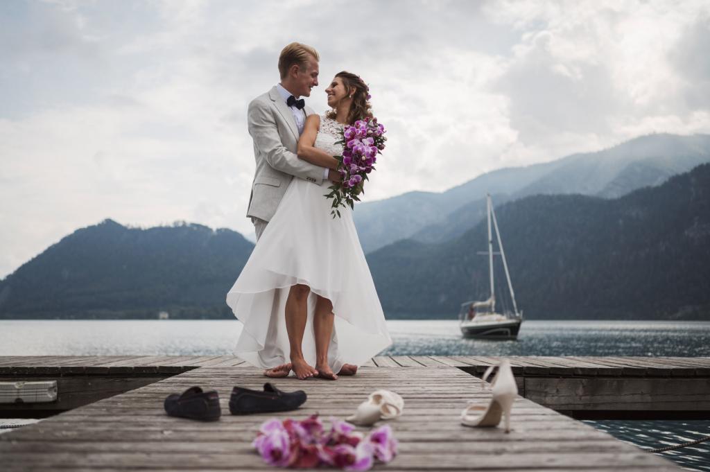 Hochzeit Karin und Dominik Paarfotos in Unterach am Attersee