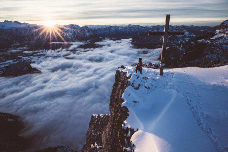 Trisselwand zum Sonnenuntergang