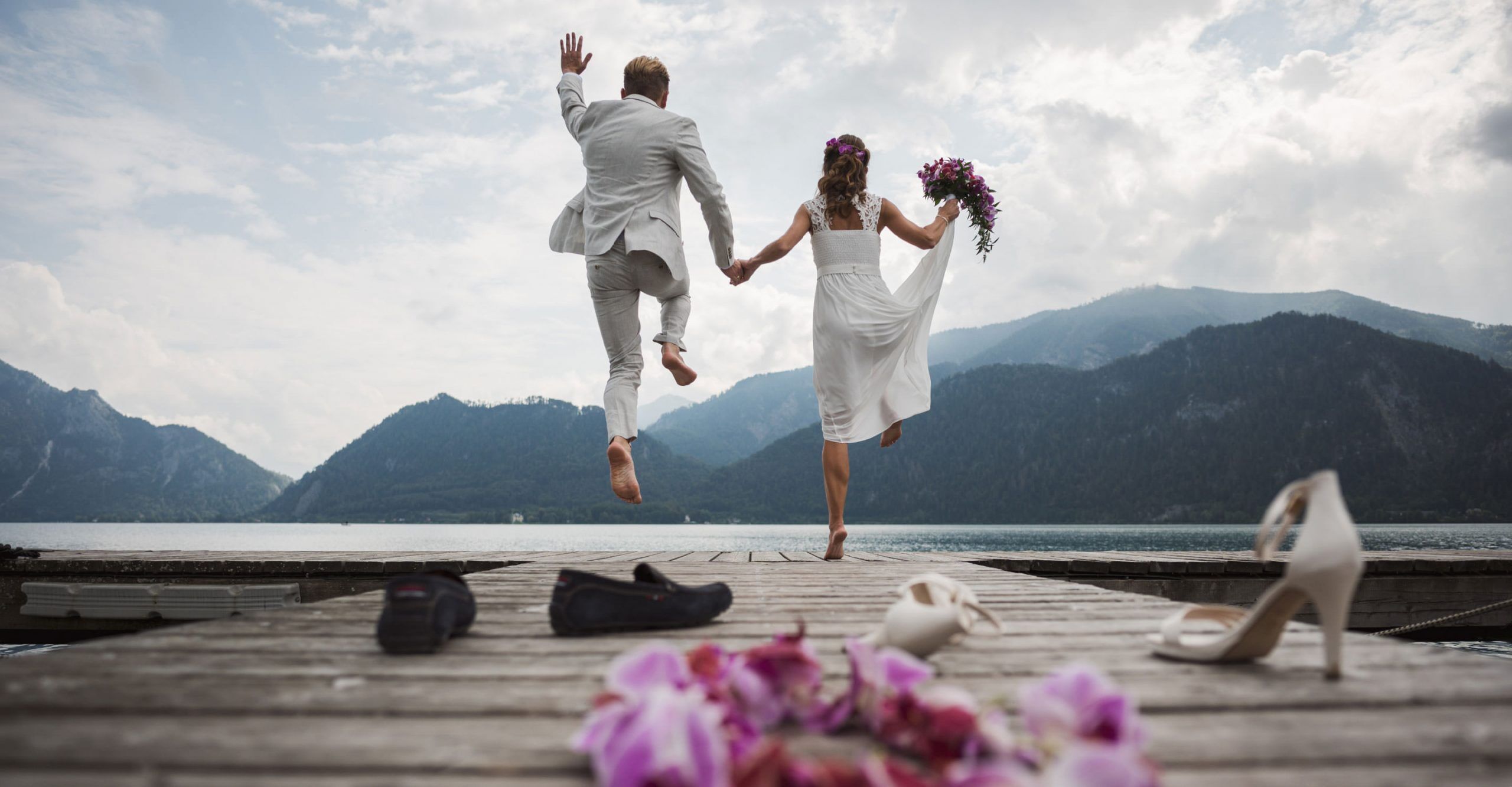 Hochzeit Karin und Dominik Paarfotos in Unterach am Attersee